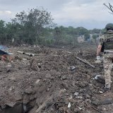 La Russie a poursuivi sa campagne de bombardements, essentiellement nocturne, des centres urbains ukrainiens. Ici à Kostyantynivka, dans la région de Donetsk.